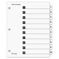 Cardinal Table of Contents Index 8-1/2 x 11", White, PK10 61013